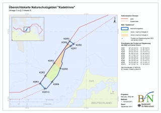 Übersichtskarte Naturschutzgebiet Kadetrinne