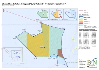 Übersichtskarte Naturschutzgebiet „Sylter Außenriff – Östliche Deutsche Bucht“