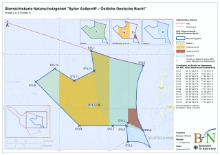 Übersichtskarte Naturschutzgebiet „Sylter Außenriff – Östliche Deutsche Bucht“