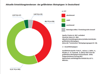 Diagramm Aktuelle Entwicklungstendenzen der gefährdeten Biotoptypen in Deutschland