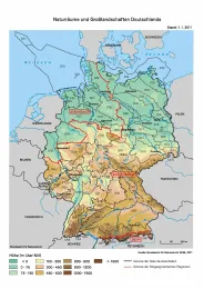 Deutschlandkarte biogeografische Regionen und naturräumliche Haupteinheiten Deutschlands