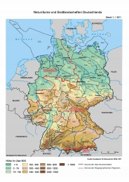 Deutschlandkarte biogeografische Regionen und naturräumliche Haupteinheiten Deutschlands
