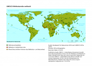 Karte UNESCO-Weltnaturerbe weltweit