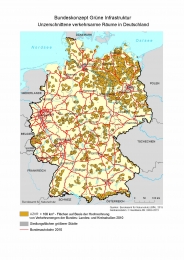 Deutschlandkarte der unzerschnittenen verkehrsarmen Räume in Deutschland