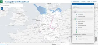 Screeshot Kartenanwendung - Nationale Naturmonumente