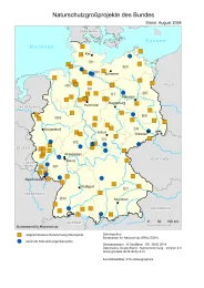 Karte bundesweite Verteilung der Naturschutzgroßprojekte