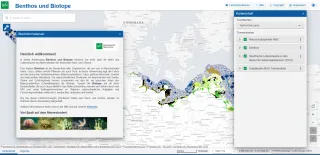 Screenshot Kartenanwendung - Benthos und Biotope