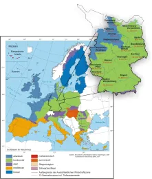 Karte Biogeografische Regionen in Europa und Deutschland