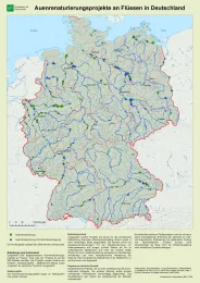 Karte Auenrenaturierungsprojekte an Flüssen in Deutschland