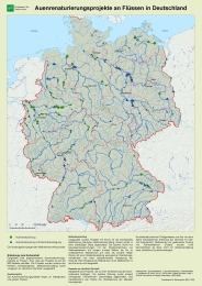 Karte Auenrenaturierungsprojekte an Flüssen in Deutschland
