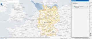 Screenshot Kartenanwendung - Bedeutsame Landschaften