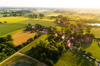 Ortschaft in Deutschland aus der Luft