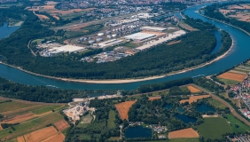 Luftaufnahme Rheinschleife bei Speyer 2