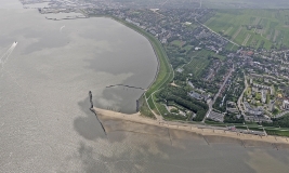 Luftaufnahme Mündung der Unterelbe in Cuxhaven