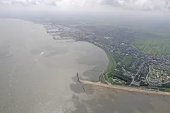 Luftaufnahme Mündung der Unterelbe in Cuxhaven