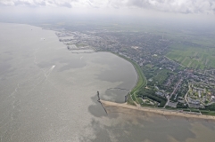 Luftaufnahme Mündung der Unterelbe in Cuxhaven