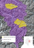 Lage der drei untersuchten Fließgewässer Štitarička, Skrbuša und Vraneštica
