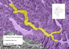 Lage des untersuchten Fließgewässers Komarnica