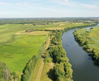 Luftbild der Havelaue bei Bölkershof