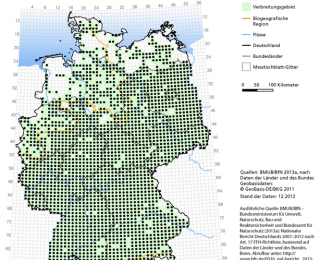 Karte: Verbreitung der Mageren Flachland-Mähwiesen in Deutschland