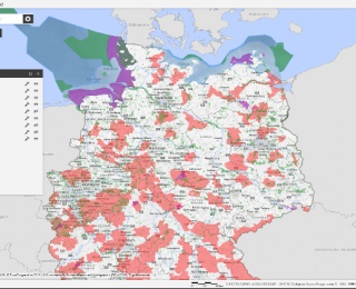 Screenshot Kartenanwendung: Schutzgebiete in Deutschland