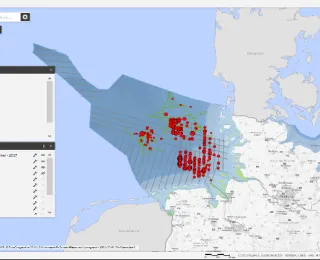 Screenshot Kartenanwendung: Erfassungskampagnen Sichtungen von Seevögeln