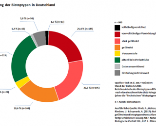 Diagramm Rote Liste-Status der Biotoptypen in Deutschland