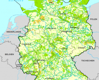 Karte Grüne Infrastruktur zum Schutz, Erhalt und Entwicklung der biologischen Vielfalt