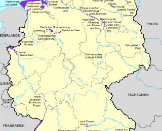 Karte Feuchtgebiete internationaler Bedeutung in Deutschland (Ramsar-Gebiete)