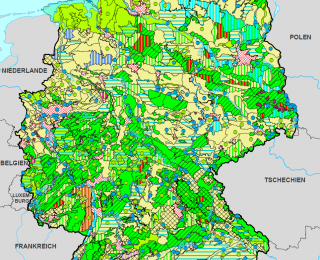 Karte Landschaften in Deutschland