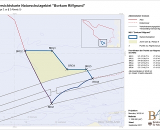 Übersichtskarte Naturschutzgebiet Borkum Riffgrund