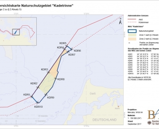 Übersichtskarte Naturschutzgebiet Kadetrinne