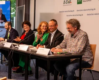 Die Teilnehmenden der Pressekonferenz