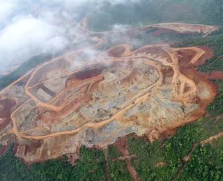 Luftaufnahme einer entwaldeten Fläche in Guatemala
