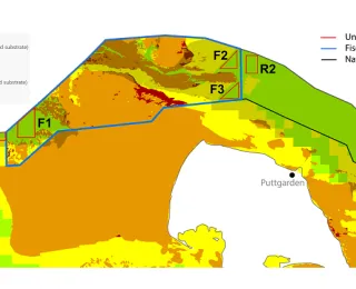 Karte, die Untersuchungsfläche, Fischereiausschlusszone und Natura 2000 Gebiet zeigt.