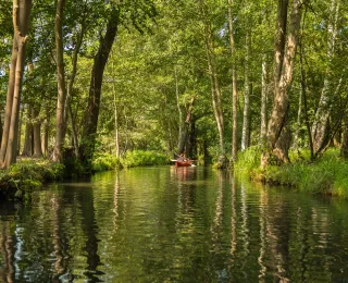Kajakfahrt auf einem Kanal im Spreewald