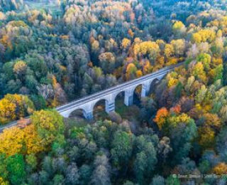 A railway viaduct in Tokarivka, Romincka Forest