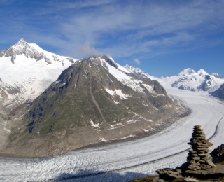 Blick auf den Aletschgletscher von oben