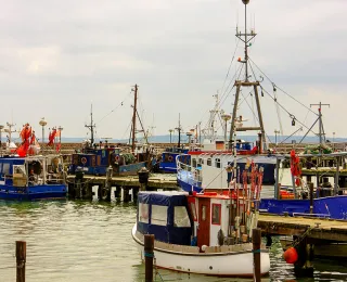 Kutter der Küstenfischerei mit Stellnetzen